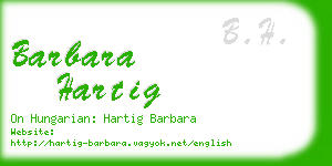 barbara hartig business card